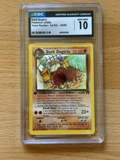 Imagen de 2000 Pokemon Team Rocket 1st Edition Dark Dugtrio #23 Non-Holo Rare CGC 10 GEM