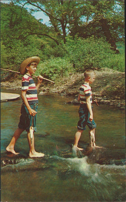 Me and Huck Finn Hannibal Missouri MO. Chrome Postcard