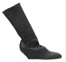 Rick Owens Walrus  Boots In Black Tall Peep T...