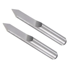 2pcs 0.2mm Tip Width 1/8" Shank 60 Degree 2-Flute Engraving Carving V Groove Bit