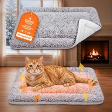Self Warming Cat Bed Reversible Self Heating Cat Pad Gray 18 x 24 Inch Indoor