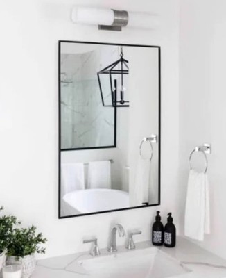 RenWil 23-1/2''W x 35-1/2''H Rectangular Framed Bathroom Wall Mirror MT1851 Black