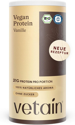 VETAIN Proteinpulver Vegan Vanille - 21G Eiweiß - Ohne Künstliche Süßungsmittel