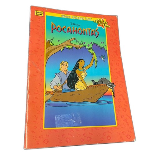 Vintage RARE Disney Pocahontas Giant Sticker Book, Coloring and Activity Book