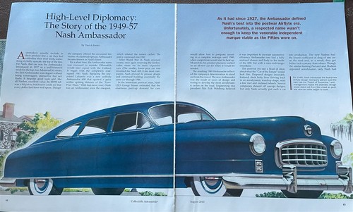 1949 1950 1952 1955 -1957 NASH AMBASSADOR 16 PG ARTICLE