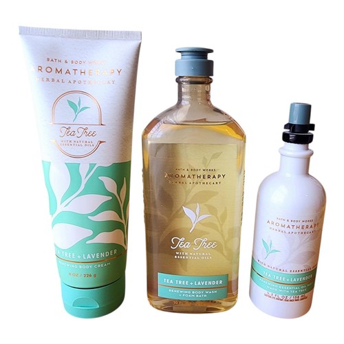 Bath & Body Works Aromatherapy Tea Tree Lavender Body Cream, Body Wash, Mist NEW