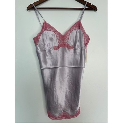 Gold Hawk Purple Haze Silk Lace Trim Cami Tank Top Medium NWT Y2K 100% Silk