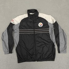 Pittsburgh Steelers Jacket Mens Large Windbreaker NFL Football G-III 90s Vintage