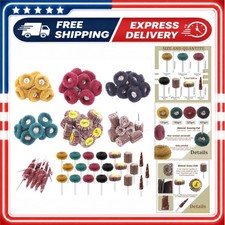 Swpeet 50-Piece Abrasive Flap Wheel Buffing Polishing Kit 3mm Shank