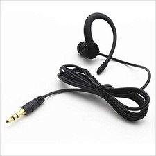 Single Side Earbud Headphones Stereo in-Ear Earphone Removable Hook Black