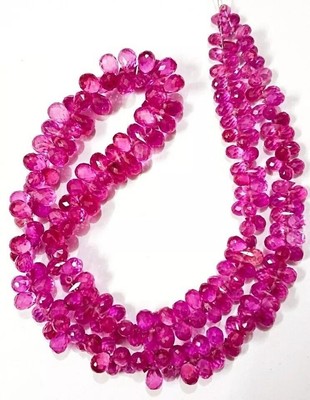 AAAA+++ Rosa Saphir facettierte Tränen Edelstein Briolettes Perlen, 5-7 mm...