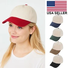 C.C Unisex Women Men Unisex Cotton Two Tone Brushed Cotton Twill Baseball Cap