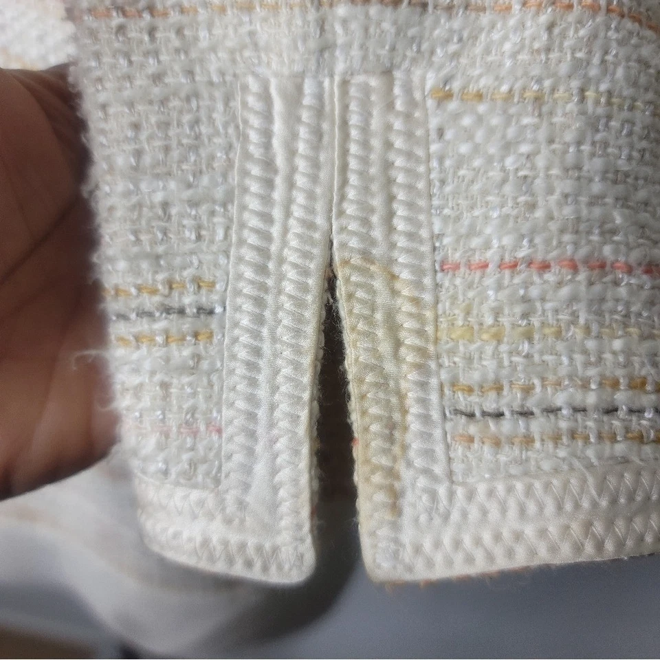 Conjunto Micro Traje Anne Klein Crema Tweed Boucle Talla 2p Foto 4 de 4