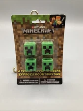 MINECRAFT  4 Pencil Topper Erasers ** New in Package