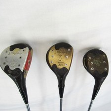3 SPALDING JOHNNY PALMER REG.NO. 3123 WOODS 1, 3, 4 STEP-RITE STEEL SHAFTS RH