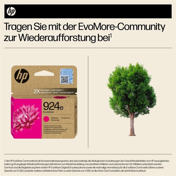 HP Inc. 4K0U8NE#CE1 HP 924E Magenta Tintenpatrone Evomore-image