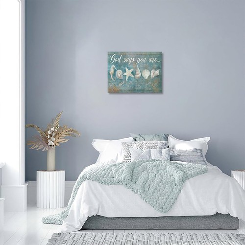 Ocean Beach Nautical Seashell Starfish Wall Art God Says You Are Wall Decor R... - Picture 4 of 7