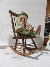 Hoffman Mr Lucky Leprechaun Decanter - Retired In Wooden Rocking Chair