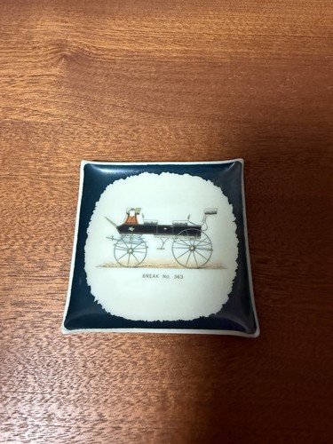Set piatti portagioie vintage in vetro artistico stampa carrozza lotto 2 piccoli piatti in vetro - Foto 2 di 10
