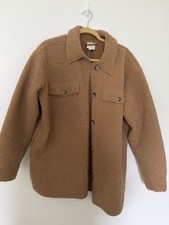 Women s Brown Teddy Sherpa Jacket Size L Unbranded Button Up