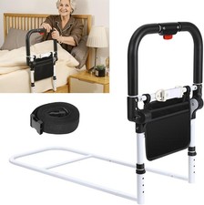Bed Rails for Elderly Adults Safety with Foldable Non-Slip Handle, Adjustable Be