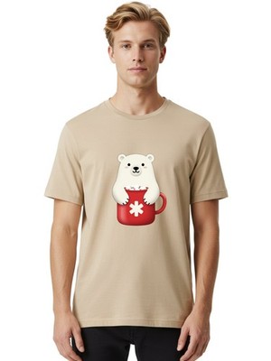 Cute-Panda-In-Cup Mens Graphic Tee, 100% Cotton, Casual Summer Wear