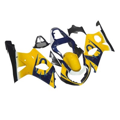 For GSXR1000 2000 2001 2002 Suzuki Fairings Yellow Blue Black Bodywork Plastic