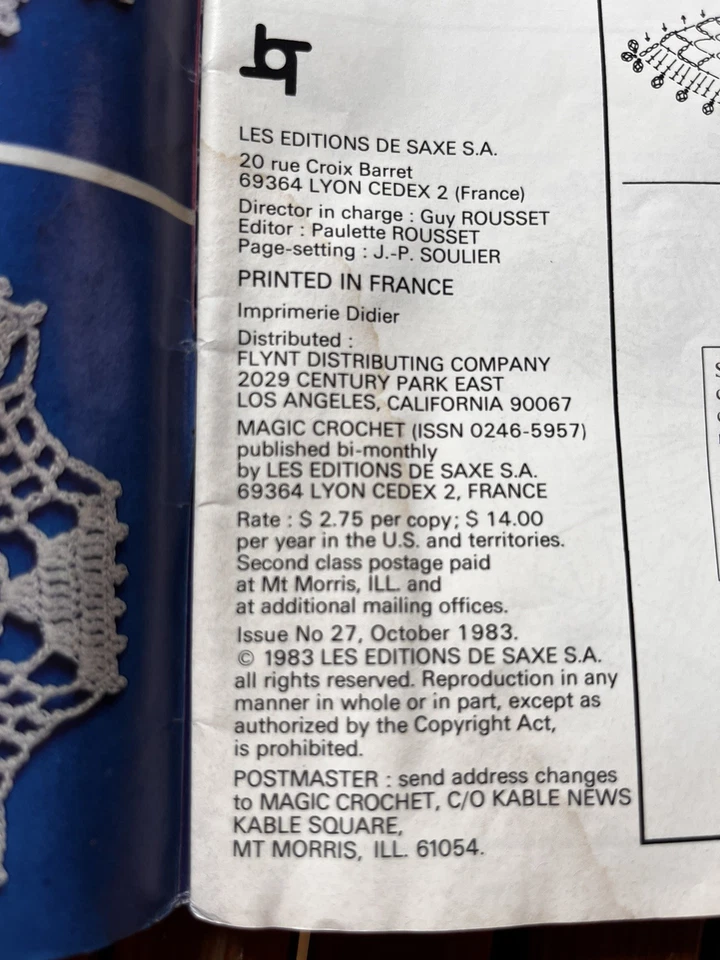 Magic Crochet # 27 Pattern Magazine October 1983 Doilies Suncatcher Runner Boho - Image 4 of 4