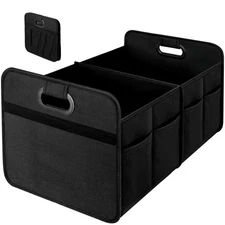 YSSOA 2 Compartments Car Trunk Organizer, 600D Oxford Polyester Car Storage,