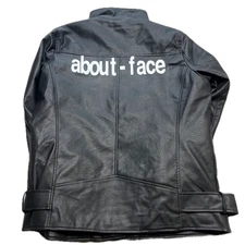 Womens about-face by Halsey Pretty Little Thing Leather Biker Jacket US 10 *RARE