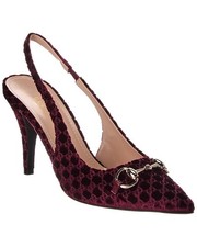 Gucci Horsebit Gg Velvet Slingback Pump Women's