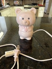 VTG Enesco Teddy Bear Lamp Nightlight Ceramic Nursery Baby Works 1980s Child  s