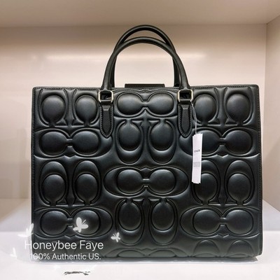 NWT Coach Maggie Tote Bag In Blocked Signature Leather CY672