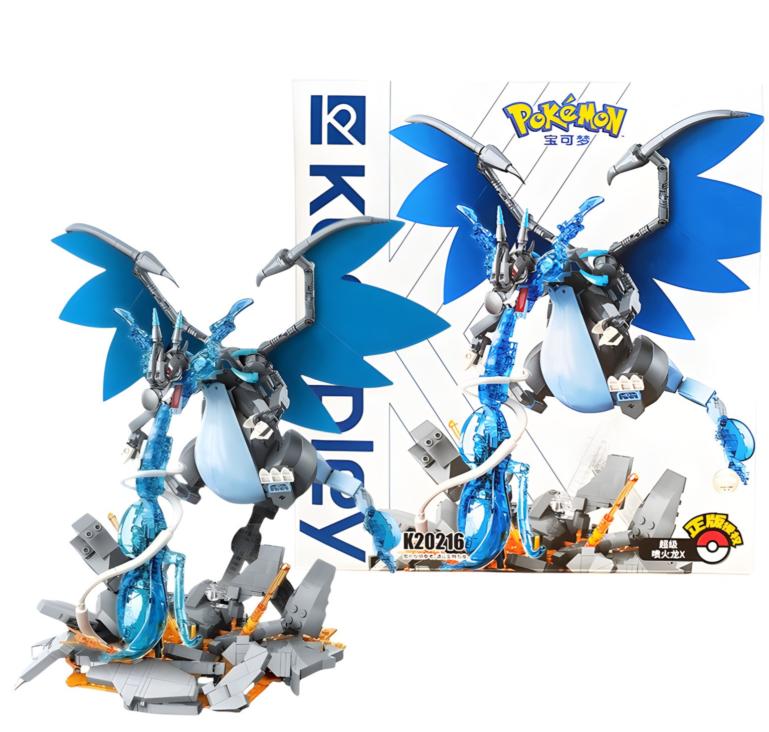 Official Pokémon Keeppley Mega Charizard X Building Block 400+ Piece Set K20216