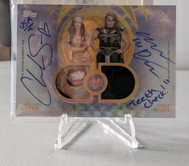 WWE Topps Universe 2025 Chelsea Green Piper Niven Dual Tag Team Auto Relic 1/1