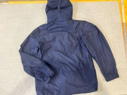 Marmot Jacket Mens M Hooded Rain Windbreaker Navy Storm Flap Elastic Cuffs Light