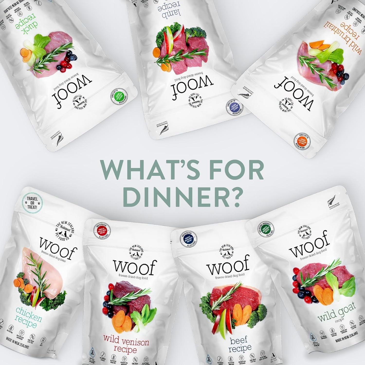 The New Zealand Natural Pet Food Co Woof Freeze Dried Dog Food - Beef Recipe, Hi