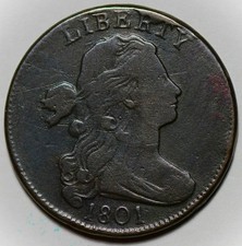 1801 Draped Bust Large Cent - Error Fraction - 1/000 (S-223) - US 1c Copper Coin