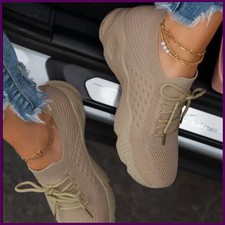 Mujer Tenis Informales Zapatos Malla Transpirable Con Cordones Tenis Damas Plataforma...