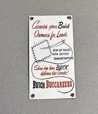 Vintage 12 Buick Buccaneers Porcelain Sign Car Gas Oil Truck Motorcycle