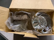 Nostalgic 712298 Round Crystal Dummy Door Knob, Brass Rose, Bright Chrome