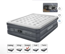 Ophanie Queen Air Mattress, 18-Inch Elevated Inflatable Bed with Built-in Pump