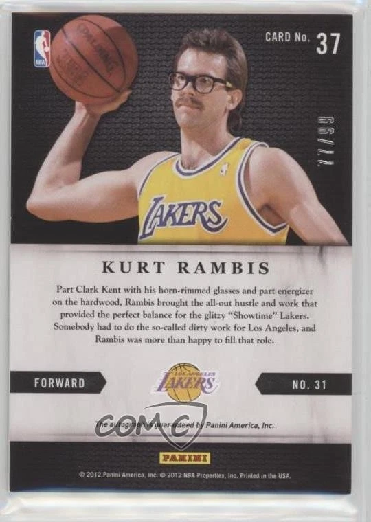 2011-12 Panini Limited Limited Signatures /99 Kurt Rambis #37 Auto - Image 2 of 2