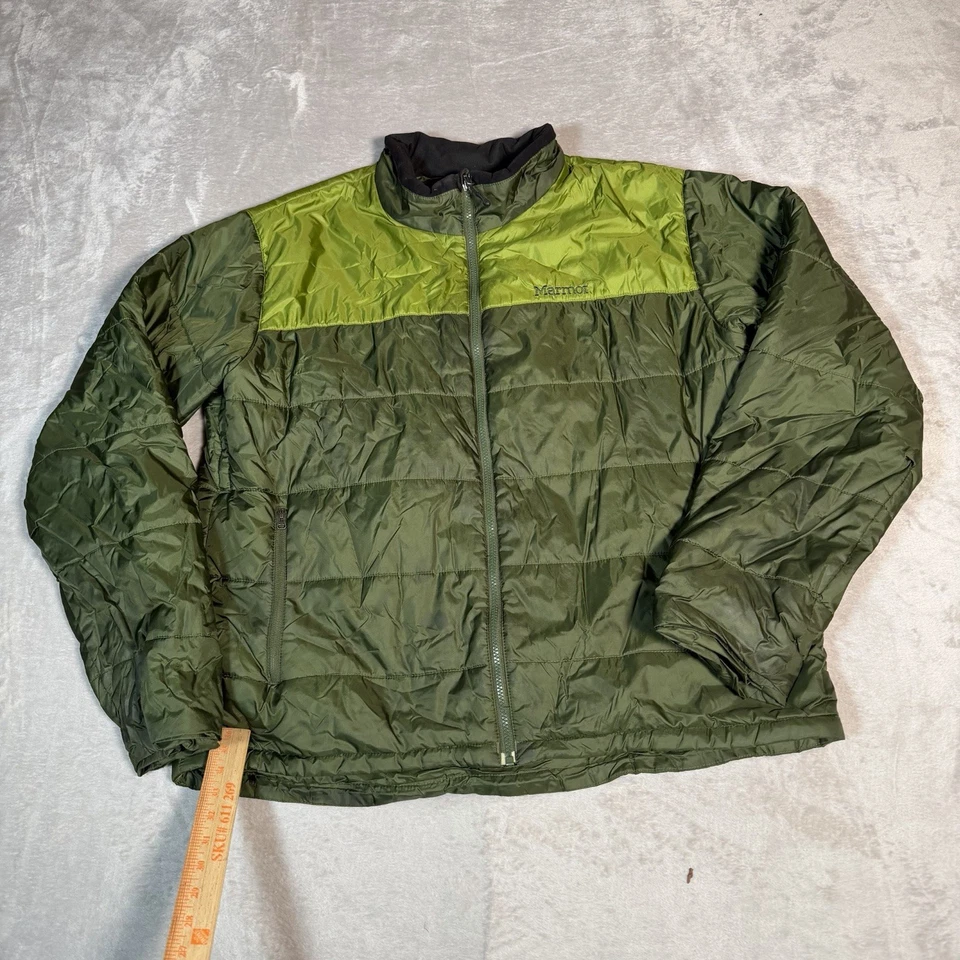 Marmot Jacket Mens 2XL Green Full Zip Zeus Down Water Repellent Puffer Outdoor - Image 2 of 4
