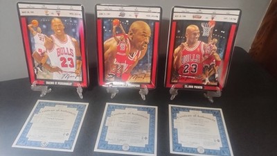 Set of 3 Vintage Upper Deck Michael Jordan Plate With Coa