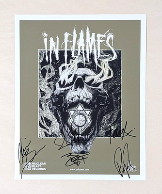 IN FLAMES SIGNED 8x10 PHOTO foregone MASK battles SIREN CHARMS playground BAND