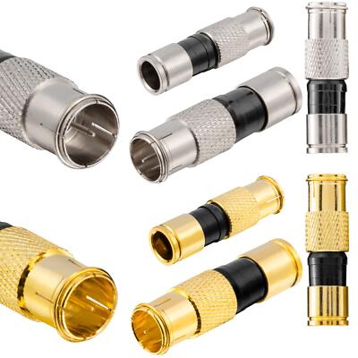Kompressionsstecker Schnellstecker F Stecker Quick Koax Kabel Sat TV Buchse HD