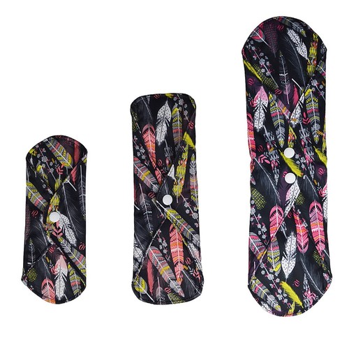 12 Pieces Cloth Menstrual Pads,Reusable Sanitary Pads,Size 8 inch,10 inch and... - Picture 4 of 5