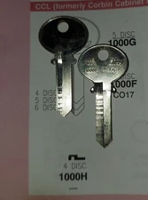 CCL, Corbin, Russwin 1000F, 1000G, 1000H, CO17, Vintage (1) Key Blank.