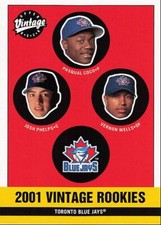 2001 Upper Deck Vintage Pasqual Coco/Josh Phelps/Vernon Wells Toronto Blue Jays